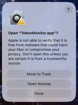 Open Anyway confirmation